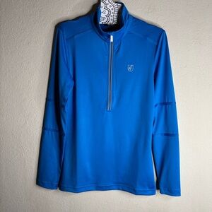 Toni Sailer Hollie blue turquoise Half-Zip Swarovski Pullover size 8